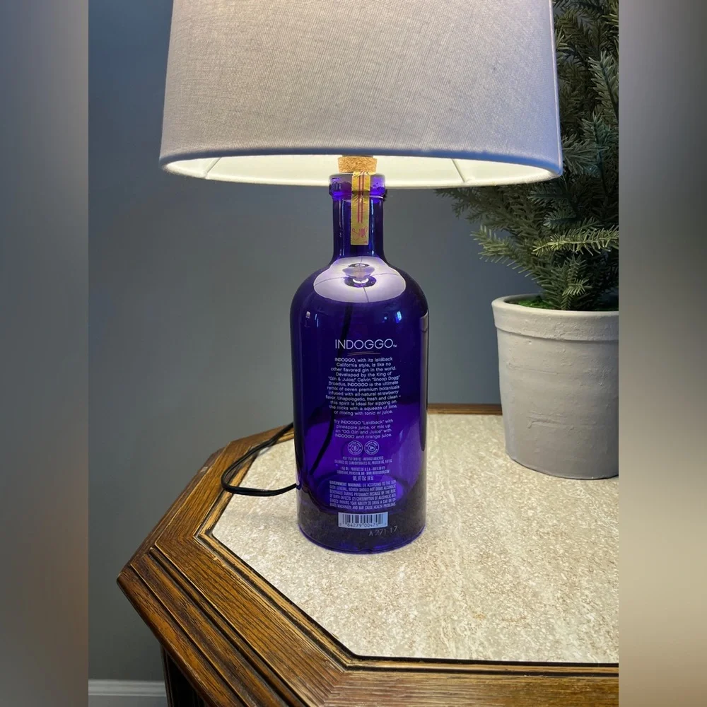 Snoop Dogg Indoggo Gin Liquor Bottle Glass Lamp